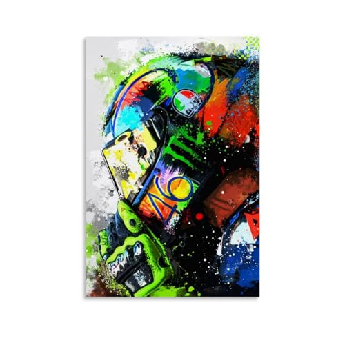TSNKNP Valentino Rossi Poster Dekorative Malerei Leinwand Wandkunst Wohnzimmer Poster Schlafzimmer Malerei,Wandkunst Bilddruck Moderne Familienzimmer Dekor 20x30inch(50x75cm) von TSNKNP