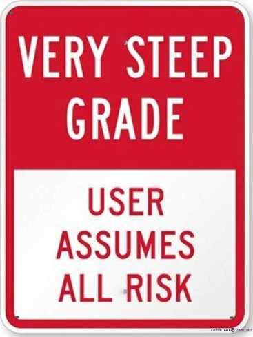 Metall-Blechschild mit Aufschrift "Very Steep Grade User Assumes All Risk", robustes Straßenschild, dekoratives Sicherheitssignalschild, 20,3 x 30,5 cm Metall-Blechschild mit Aufschrift "Very Steep Grade User Assumes All Risk", robustes Straßenschild, dekoratives Sicherheitssignalschild, 20,3 x 30,5 cm von TSOSK
