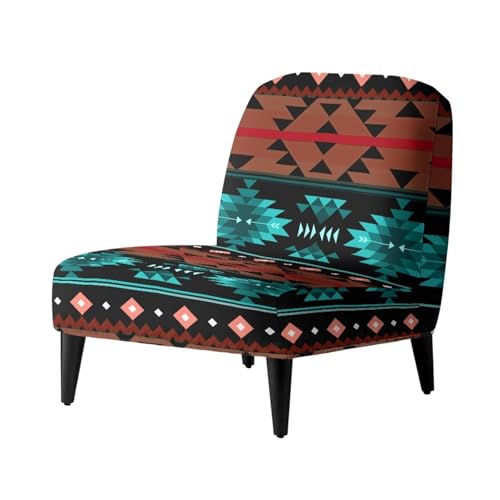 TSOVTHRID Aztekischer Sofabezug ohne Armlehnen, abstrakt, geometrisch, Esszimmerstuhl, wiederverwendbar, Schlafsaal, Schreibtischstühle, weicher Möbelschutz für Schlafzimmer und Innenbereich von TSOVTHRID
