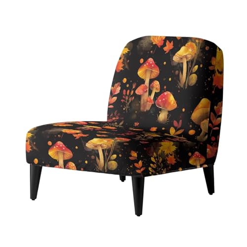 TSOVTHRID Schonbezug für Sofas, Stuhl, elastisch, Pilzmotiv, wiederverwendbar, Möbeldekor, drehbarer Stuhlbezug, Stuhlhusse von TSOVTHRID