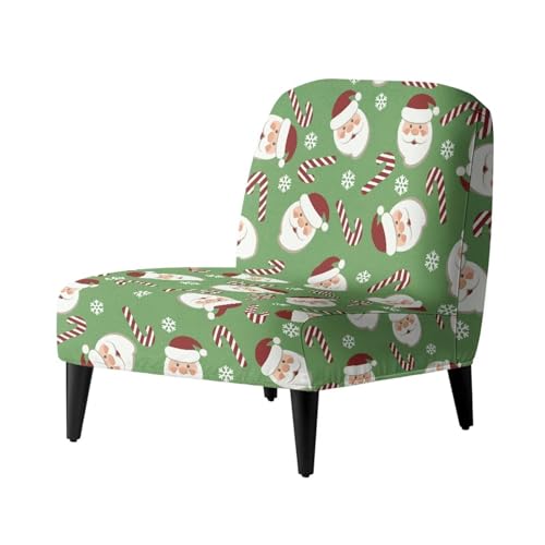 TSOVTHRID Stuhlhusse, Weihnachtsmotiv, ohne Armlehnen, Weihnachtsmann-Süßigkeiten, Innenbereich, Wohnzimmer, Stuhlhussen, Grün, Schlafsaal, Stuhlschutz, Akzentmöbel von TSOVTHRID