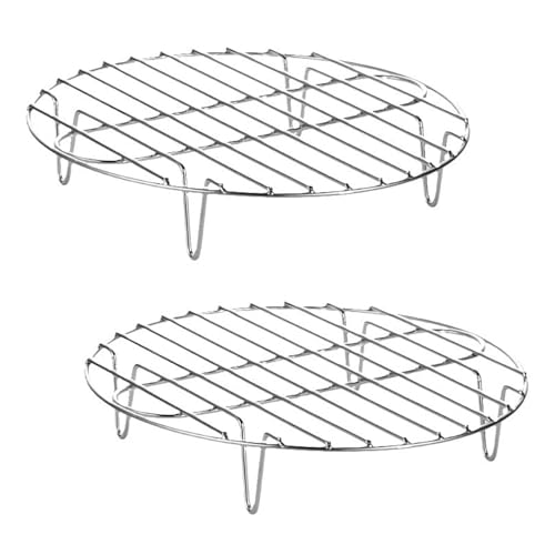 2 Stück Edelstahl Einlegerost Dampfrost, Kochständer Eier-Dampfgestell, Rund Topfuntersetzer Steamer Rack, Dämpfeinsatz Für Kochtöpfe Töpfe Abkühlgitter Kuchengitter (22.5 * 4.5CM) von TSQZE