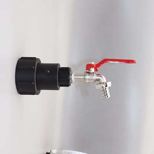 IBC Adapter, 1000L IBC Tank Kugelhahn Universal Wasserhahn Auslaufhahn, S60X6 Grobgewinde Drehbaren Schlauchanschluss Ersatz Für IBC Container Wassertank Regentonne(1/2'' Legierung) von TSQZE