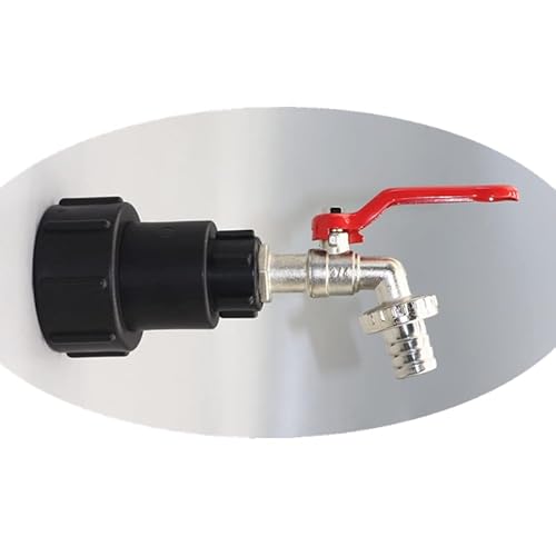 IBC Adapter, 1000L IBC Tank Kugelhahn Universal Wasserhahn Auslaufhahn, S60X6 Grobgewinde Drehbaren Schlauchanschluss Ersatz Für IBC Container Wassertank Regentonne (3/4'' Legierung) von TSQZE