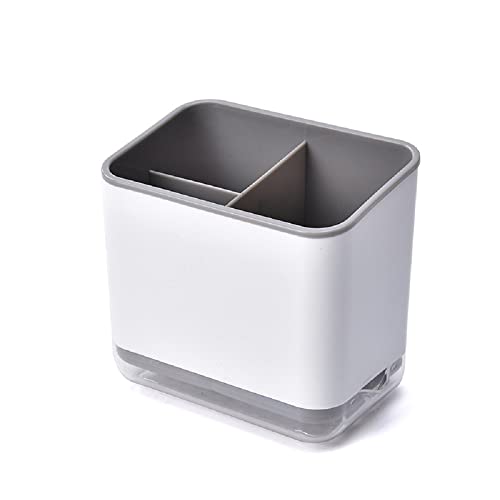TSQZE Herausnehmbare Schwammhalter Spülschwamm Ablage Küche, Spültuchhalter Spüle Bürstenhalter Küchenspüle Spülbecken Organizer Mit 3 Fächer Und Abtropfschale Für Schwamm Und Bürste (Grau) von TSQZE