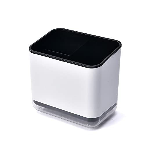 TSQZE Herausnehmbare Schwammhalter Spülschwamm Ablage Küche, Spültuchhalter Spüle Bürstenhalter Küchenspüle Spülbecken Organizer Mit 3 Fächer Und Abtropfschale Für Schwamm Und Bürste (Schwarz) von TSQZE