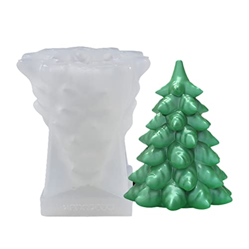 TSQZE Weihnachten Kerzenform 3D Silikonform DIY Weihnachtsbaum Kerzengießform, Weihnachtsmann Gießform Fondant Silikon Form Für Die Herstellung Von Kerzen, Schokolade, Kuchen Dekoration (Stil C) von TSQZE