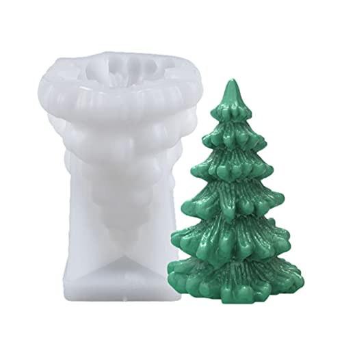 TSQZE Weihnachten Kerzenform 3D Silikonform DIY Weihnachtsbaum Kerzengießform, Weihnachtsmann Gießform Fondant Silikon Form Für Die Herstellung Von Kerzen, Schokolade, Kuchen Dekoration (Stil D) von TSQZE