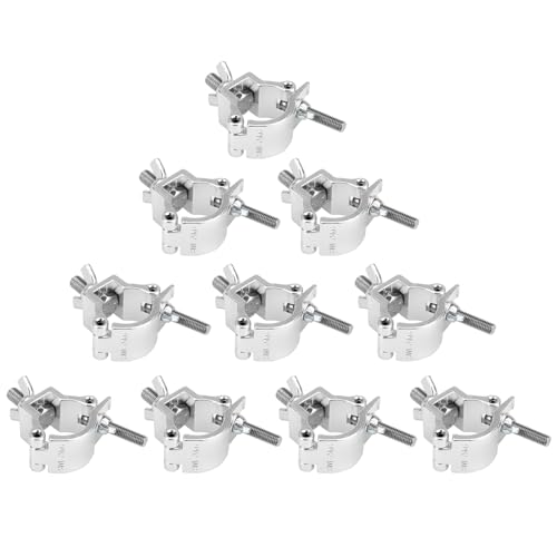 TSSS 10 Stück Mini Alulegierung Haken Traversen Last tragen 75 KG für Par Scheinwerfer Bühnenbeleuchtung Partylicht Beleuchtung Zubehör,Fit Rohr 32-35mm von TSSS