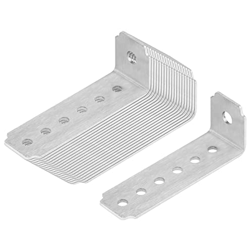 TSSS 20 Stück 80 x 28 mm Mehrlochwinkel Eckstreben, Edelstahl 201 Metall rechtwinklige Streben, Dicke 1,9 mm (14 Gauge), kippsichere L-Halterung für strukturelle Unterstützung von TSSS