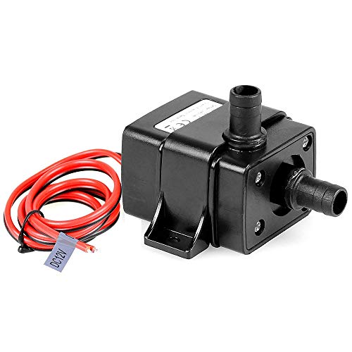 TSSS DC 12V 4.8 W Mini Brushless Submersible Pumpe Wasserpumpe Kreiselpumpe 240L/H Aquarium Garten Fall Fisch Behälter Wasser Brunnen Unterhaltung, Düsendurchmesser 8 mm, Ohne Stecker von TSSS