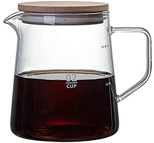 TSTSM Hitzebeständiger Kaffee-Tee-Glaskrug, Glaskrug klein mit Deckel, Haushalts-Teekanne für Kaffee heißen Tee, 300ml/500ml-500ml von TSTSM
