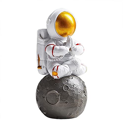 TSTSM Kreative Astronaut Planet Statue Skulptur Harz Spaceman Skulptur Puppe Innendekoration Desktop-Zubehör Desktop-Dekoration Dekoration-Sitting Posture von TSTSM