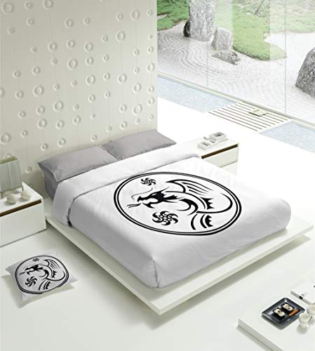 TSUKI Bettbezug Bett 180 cm Weiß, Schwarz von TSUKI