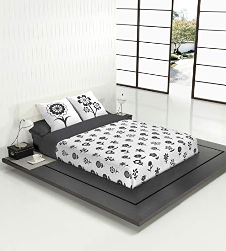 TSUKI Shisuka Bettbezug, Baumwolle, Weiß, Schwarz, für Betten von 105 cm von TSUKI