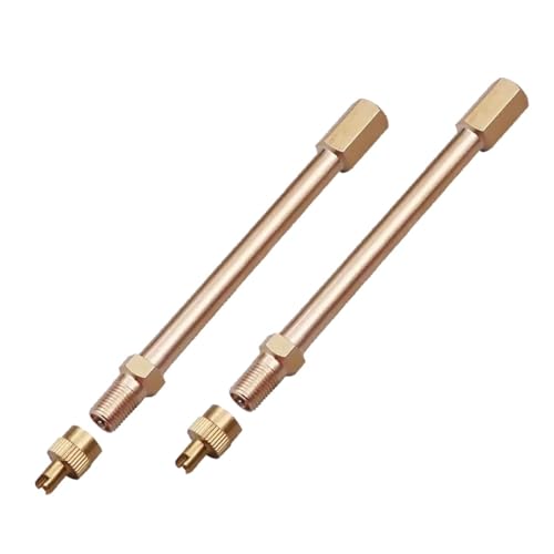 TSUOUKL2 Stück Ventilverlängerung Autoventil, Verlängerung Adapter Messing 10cm Reifen Ventiladapter für Auto, LKW & Fahrrad Kompatibel mit Reifenventil von TSUOUKL