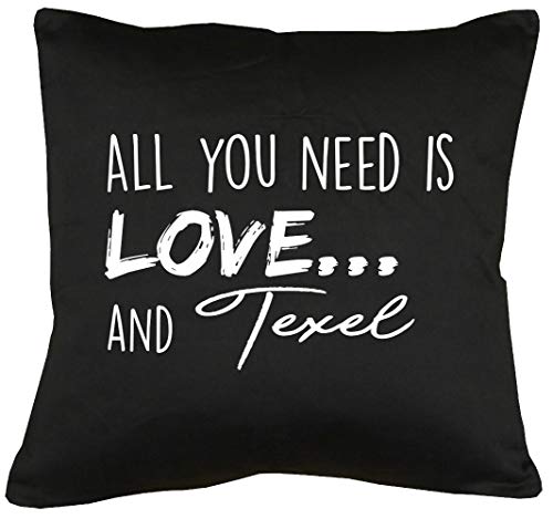 TShirt-People All You Need is Love and Texel Kissen mit Füllung 40x40cm von TShirt-People