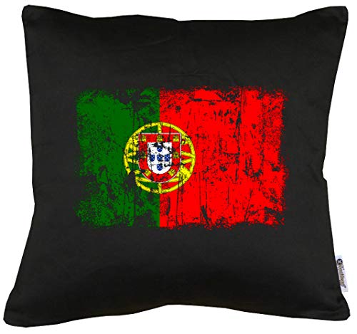 TShirt-People Portugal Vintage Flagge Fahne Kissen mit Füllung 40x40cm von TShirt-People