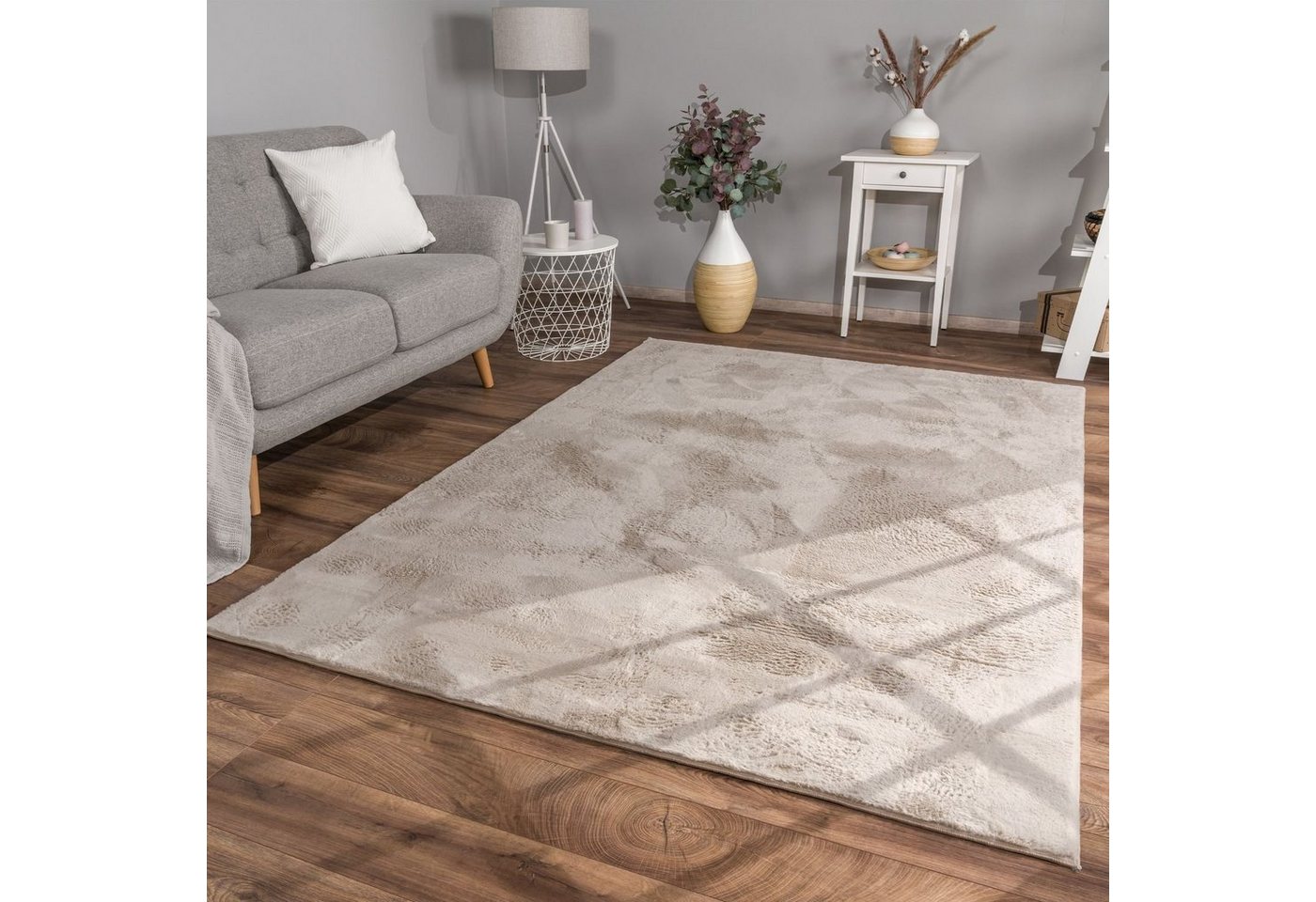 Fellteppich Wohnzimmer Hochflor Teppich Kunstfell Modern Unifarben Flauschig Weich, TT Home, Läufer, Höhe: 26 mm von TT Home