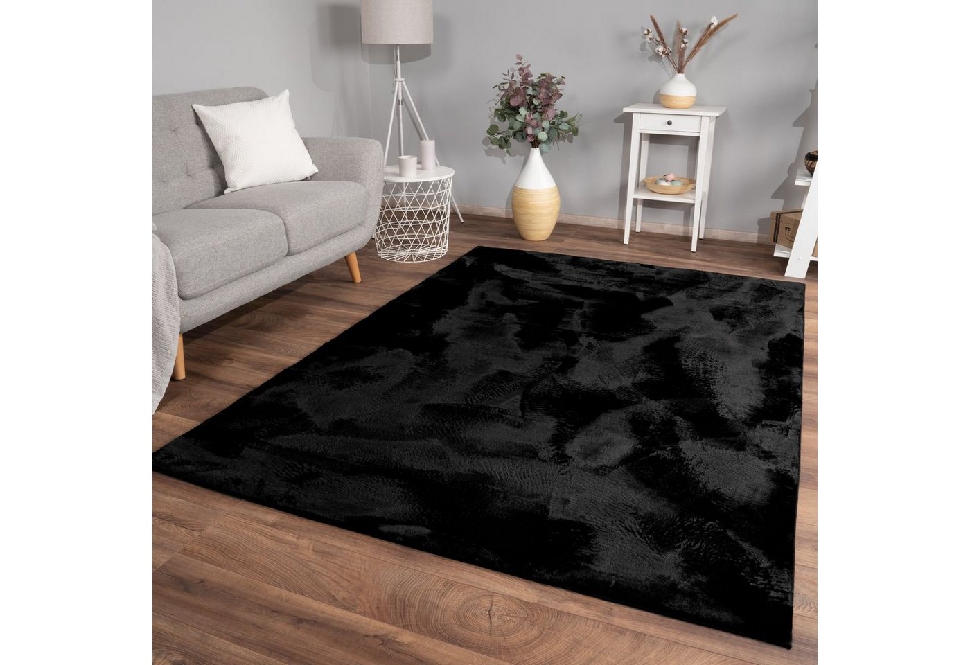 Fellteppich Wohnzimmer Hochflor Teppich Kunstfell Modern Unifarben Flauschig Weich, TT Home, Läufer, Höhe: 26 mm von TT Home