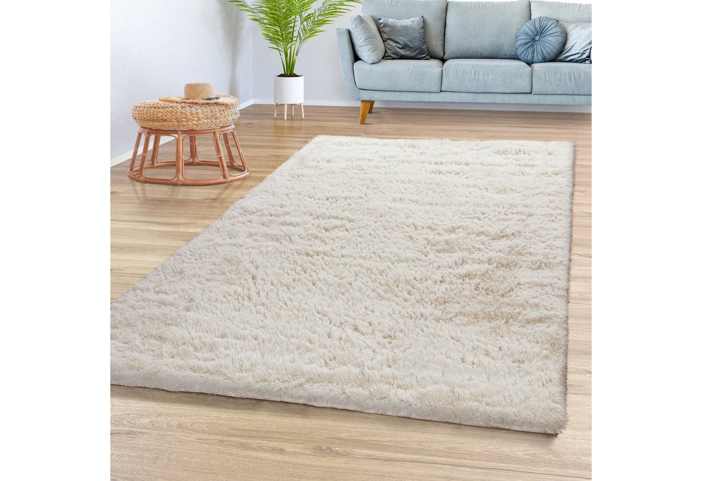 Hochflor-Teppich Teppich Wohnzimmer Hochflor Langflor Shaggy Weich, TT Home, Läufer, Höhe: 37 mm von TT Home