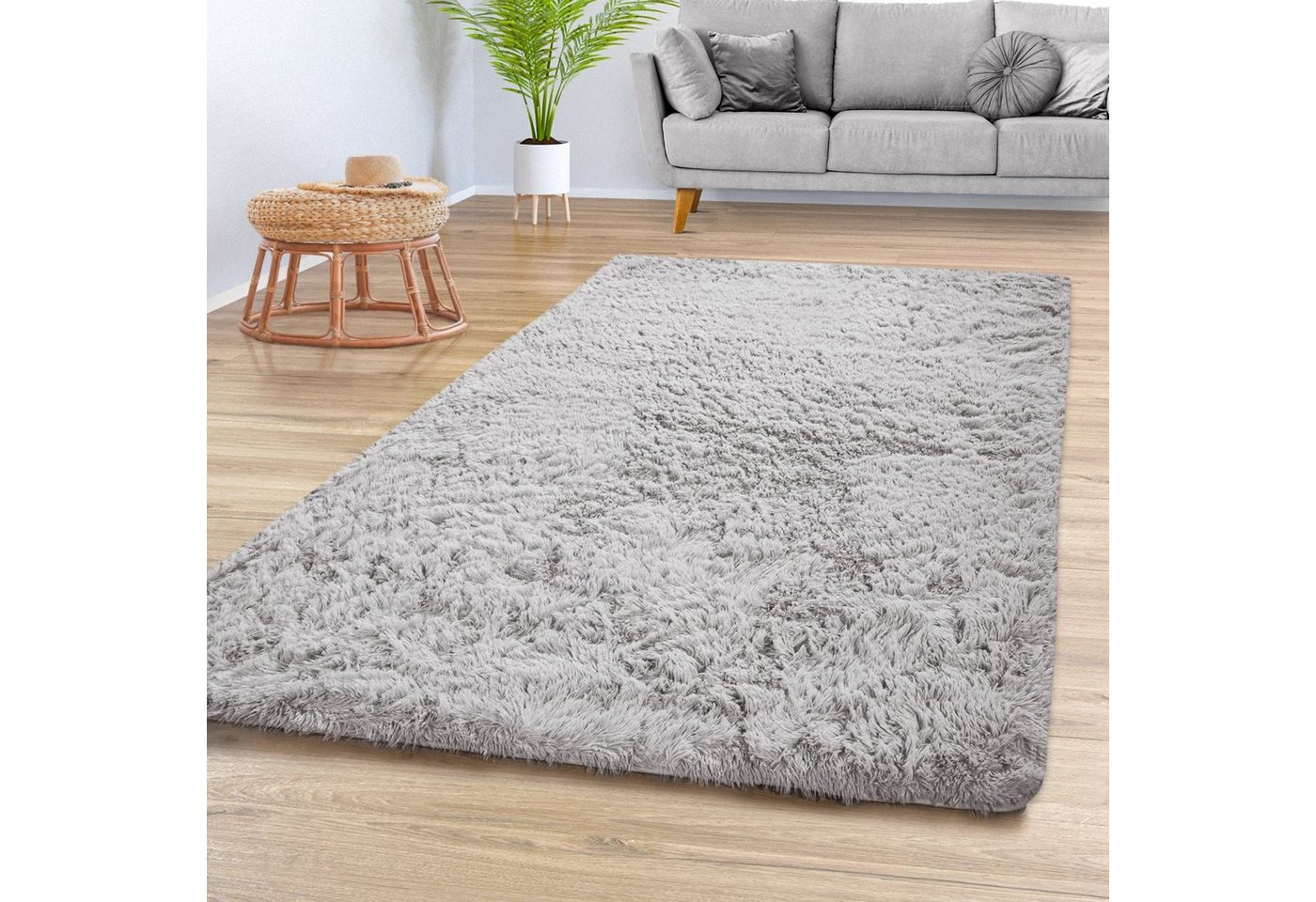 Hochflor-Teppich Teppich Wohnzimmer Hochflor Langflor Shaggy Weich, TT Home, Läufer, Höhe: 37 mm von TT Home