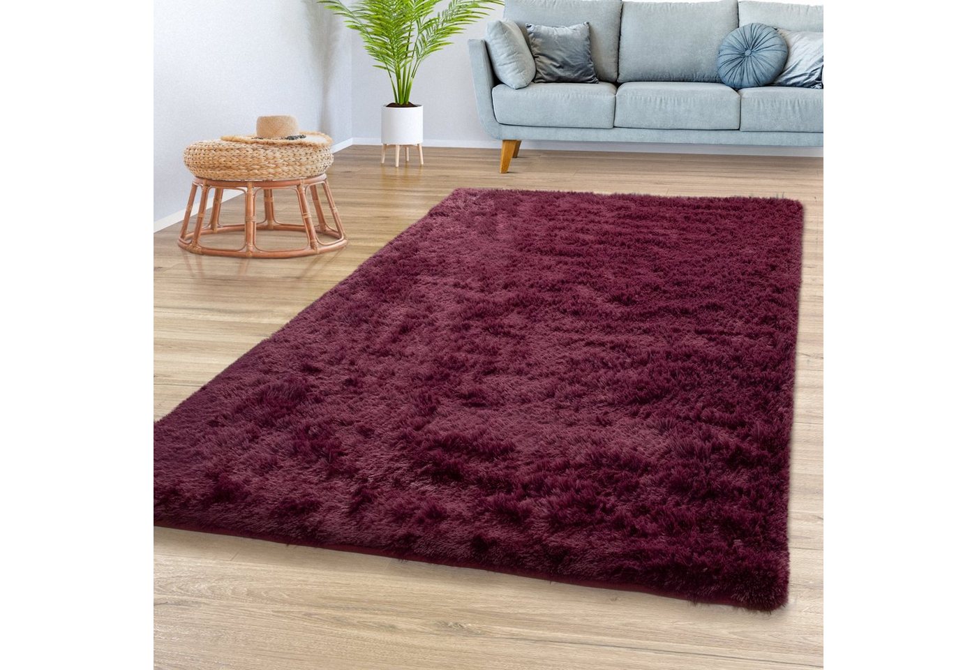 Hochflor-Teppich Teppich Wohnzimmer Hochflor Langflor Shaggy Weich, TT Home, Läufer, Höhe: 37 mm von TT Home