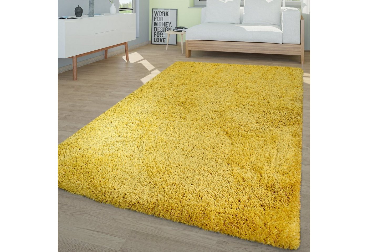 Hochflor-Teppich Waschbarer Hochflor Teppich Shaggy Flokati Look, TT Home, Läufer, Höhe: 44 mm von TT Home