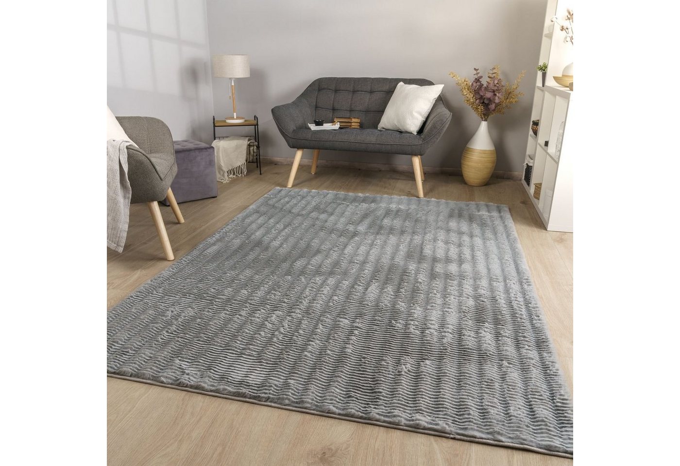 Hochflor-Teppich Wohnzimmer Esszimmer Schlafzimmer Flauschig Weich, TT Home, Läufer, Höhe: 27 mm von TT Home