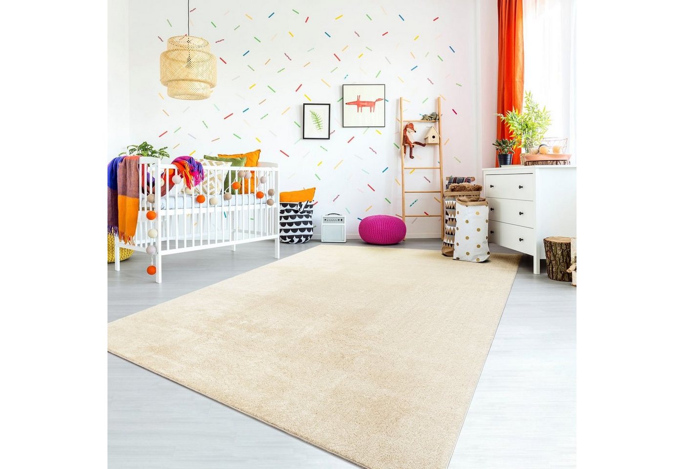 Kinderteppich Teppich Kinderzimmer Waschbarer Rutschfester Kinderteppich, TT Home, Läufer, Höhe: 14 mm von TT Home