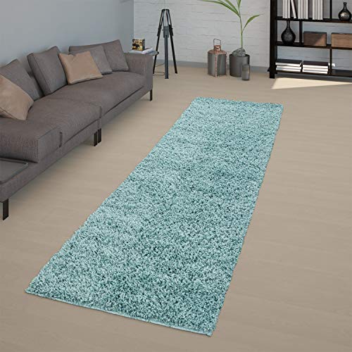 TT Home Moderner Hochflor Teppich Shaggy Einfarbig Dicht Gewebt Qualität Pastell Türkis, Größe:60x100 cm TT Home Moderner Hochflor Teppich Shaggy Einfarbig Dicht Gewebt Qualität Pastell Türkis, Größe:60x100 cm von TT Home