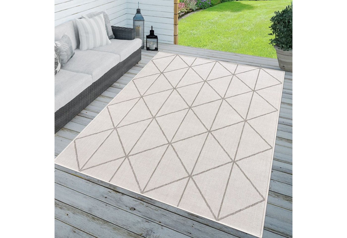 Outdoorteppich In-& Outdoorteppich Wetterfest Terrasse Küche Geometrisch, TT Home, Läufer, Höhe: 4 mm von TT Home