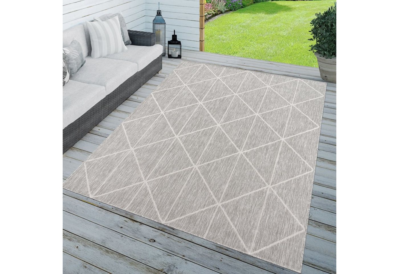 Outdoorteppich In-& Outdoorteppich Wetterfest Terrasse Küche Geometrisch, TT Home, Läufer, Höhe: 4 mm von TT Home