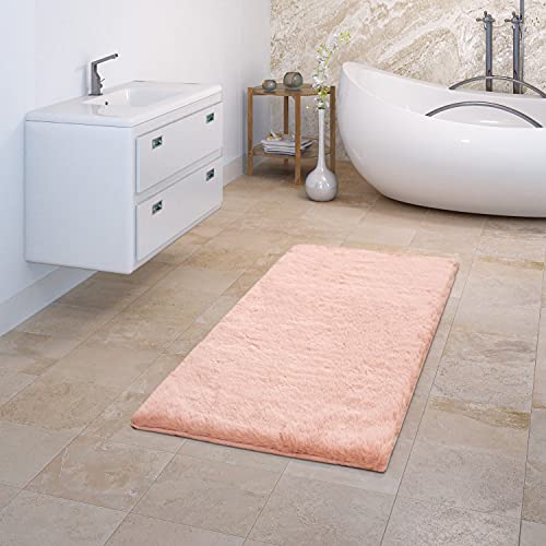 TT Home Badematte Badezimmerteppich Duschvorleger Weich Einfarbiges Muster, Farbe: Rose, Größe:60x100 cm von TT Home