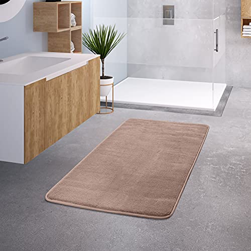 TT Home Badezimmer Badematte Duschmatte rutschfest Waschbar Memory Schaum Stein Muster, Farbe: Beige 3, Größe:60x100 cm von TT Home