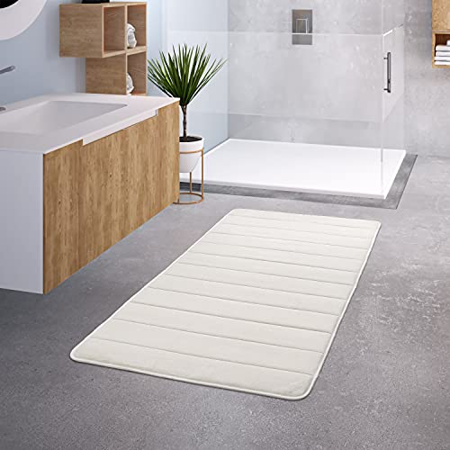 TT Home Badezimmer Badematte Duschmatte rutschfest Waschbar Memory Schaum Stein Muster, Farbe:Creme 4, Größe:50x80 cm von TT Home