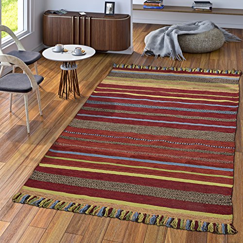 TT Home Handwebteppich Wohnzimmer Natur Webteppich Kelim Baumwolle Streifen Mehrfarbig, Größe:240x340 cm TT Home Handwebteppich Wohnzimmer Natur Webteppich Kelim Baumwolle Streifen Mehrfarbig, Größe:240x340 cm von TT Home
