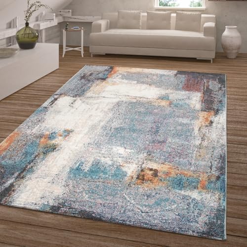 TT Home In- & Outdoor-Teppich, Kurzflor Für Balkon Terrasse, Used-Look In Bunt, Größe:60x100 cm von TT Home