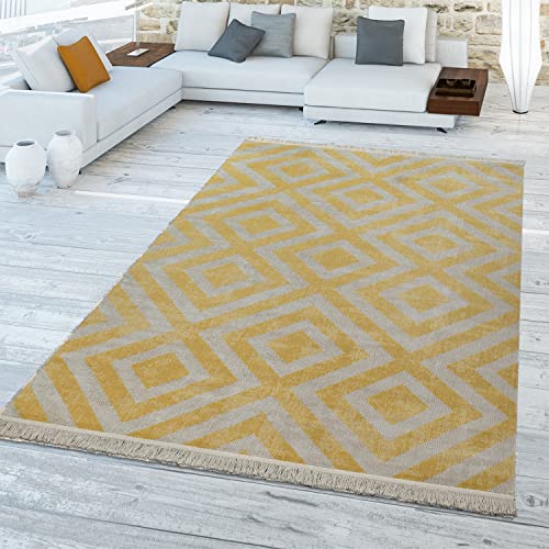 TT Home In-& Outdoorteppich Wetterfest Balkon Teppich Küche Rauten Design Soft Skandi Design Geometrisches Design, Größe:80x150 cm von TT Home