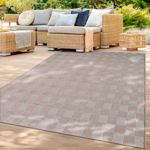 TT Home In-& Outdoorteppich Wetterfest Terrasse Balkon Esszimmer Geometrische Optik Boho Skandi Muster Unifarben Modern, Farbe:Beige Weiß Creme, Größe:300x400 cm TT Home In-& Outdoorteppich Wetterfest Terrasse Balkon Esszimmer Geometrische Optik Boho Skandi Muster Unifarben Modern, Farbe:Beige Weiß Creme, Größe:300x400 cm von TT Home