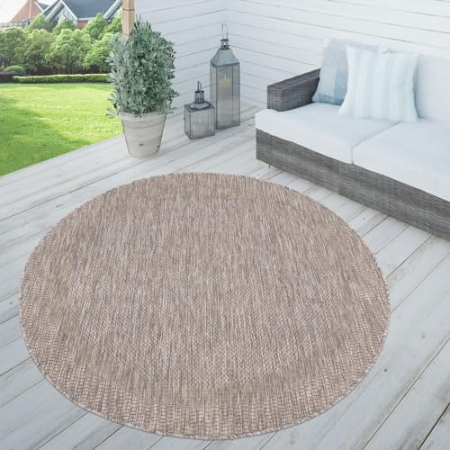 TT Home In-& Outdoorteppich Wetterfest Terrasse Küche Modern Mit Umrandung Unifarben, Farbe: Beige Sand, Größe:160 cm Rund TT Home In-& Outdoorteppich Wetterfest Terrasse Küche Modern Mit Umrandung Unifarben, Farbe: Beige Sand, Größe:160 cm Rund von TT Home