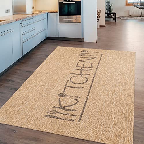 TT Home In-& Outdoorteppich Wetterfest Terrasse Küche Modernes Design Schrift City, Farbe:Beige, Größe:80x150 cm TT Home In-& Outdoorteppich Wetterfest Terrasse Küche Modernes Design Schrift City, Farbe:Beige, Größe:80x150 cm von TT Home