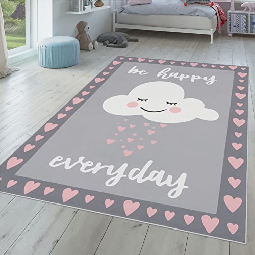 TT Home Kinderteppich Teppich Kinderzimmer Junge Mädchen Spielteppich Baby Modern, Farbe: Pink 4, Größe:180x280 cm von TT Home