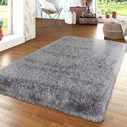 TT Home Langflor Teppich Wohnzimmer Shaggy Hochflor Pastell Modernes Einfarbig Soft Garn, Farbe: Grau, Größe:60x100 cm TT Home Langflor Teppich Wohnzimmer Shaggy Hochflor Pastell Modernes Einfarbig Soft Garn, Farbe: Grau, Größe:60x100 cm von TT Home