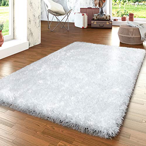 TT Home Langflor Teppich Wohnzimmer Shaggy Hochflor Pastell Modernes Einfarbig Soft Garn, Farbe: Weiß, Größe:60x100 cm TT Home Langflor Teppich Wohnzimmer Shaggy Hochflor Pastell Modernes Einfarbig Soft Garn, Farbe: Weiß, Größe:60x100 cm von TT Home