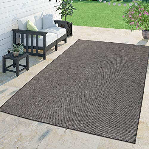 TT Home Moderner Outdoor Teppich Wetterfest Für Innen- Und Außenbereich Meliert In Grau, Größe:200x280 cm von TT Home