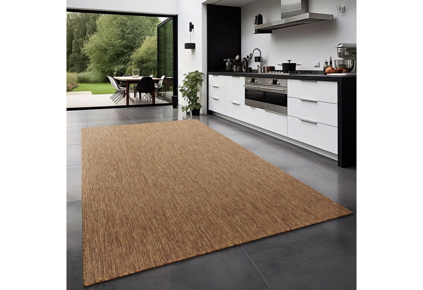 TT Home Teppich, Läufer, Höhe: 4 mm, Teppich Outdoor Wohnzimmer Esszimmer Balkon Wetterfest von TT Home