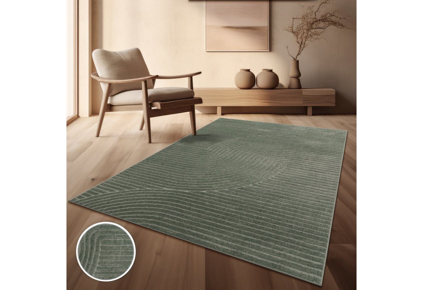 TT Home Teppich, Rechteckig, Höhe: 10 mm, In-& Outdoorteppich Wetterfest Küche Schlafzimmer Skandi Ethno Design von TT Home