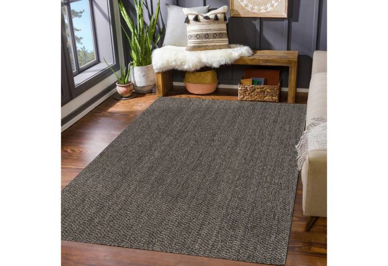 TT Home Teppich, Rechteckig, Höhe: 11 mm, Teppich Garten Wetterfest Wohnzimmer Boho Natürliche Farben Struktur J von TT Home