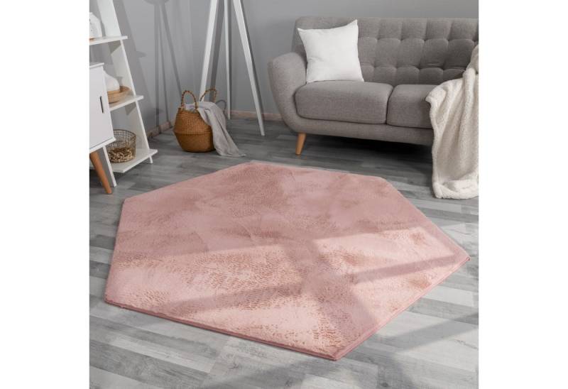 TT Home Teppich, Sechseckig, Höhe: 14 mm, Wohnzimmer Hochflor Teppich Kunstfell Modern Unifarben Flauschig Weich TT Home Teppich, Sechseckig, Höhe: 14 mm, Wohnzimmer Hochflor Teppich Kunstfell Modern Unifarben Flauschig Weich von TT Home